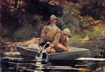  caza - Después de la caza acuarela de Winslow Homer